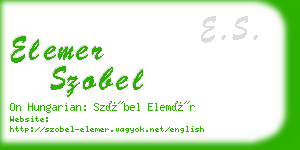 elemer szobel business card